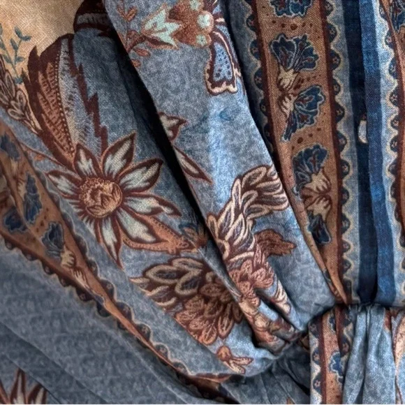 NWOT Zimmermann Beige and Blue Paisley Halter Tie-Waist Maxi Dress - Picture 8 of 12